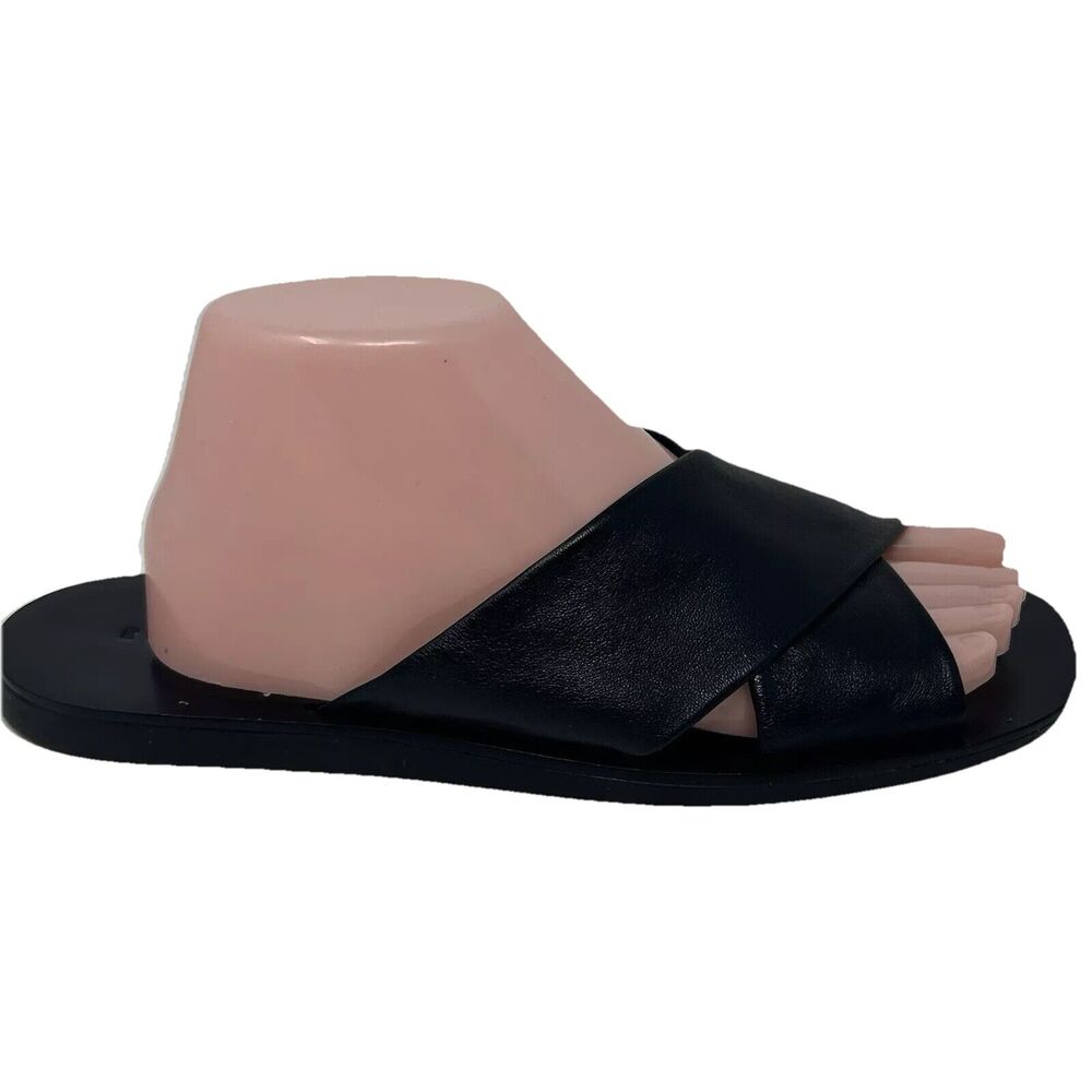 Everlane Leather Slides Sandals Black Size 10.5 The Day Crossover